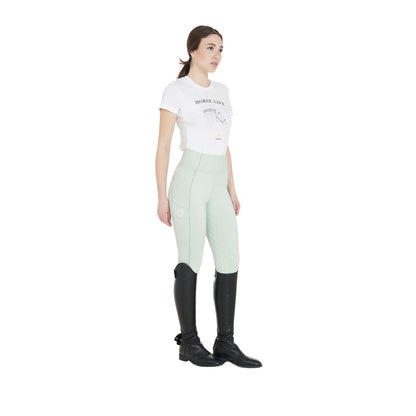 Leggings de mujer slim fit full grip Equestro - Verde claro