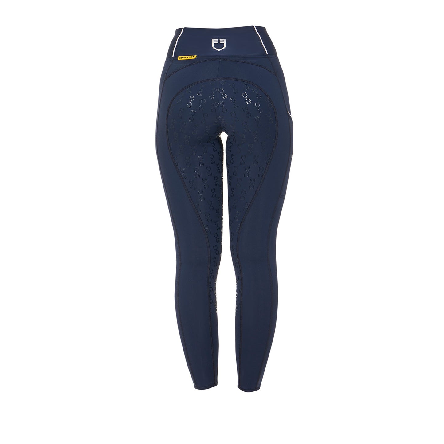 Leggings de mujer slim fit full grip Equestro - Navy Blazer (19-3923)/White