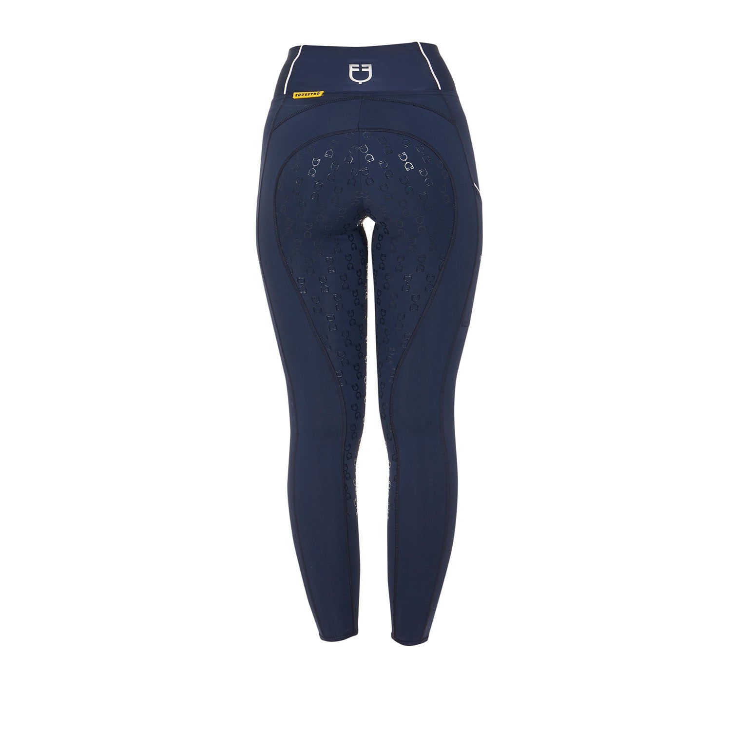 Leggings de mujer slim fit full grip Equestro - Navy Blazer (19-3923)/White