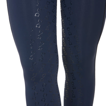 Leggings de mujer slim fit full grip Equestro - Navy Blazer (19-3923)/White