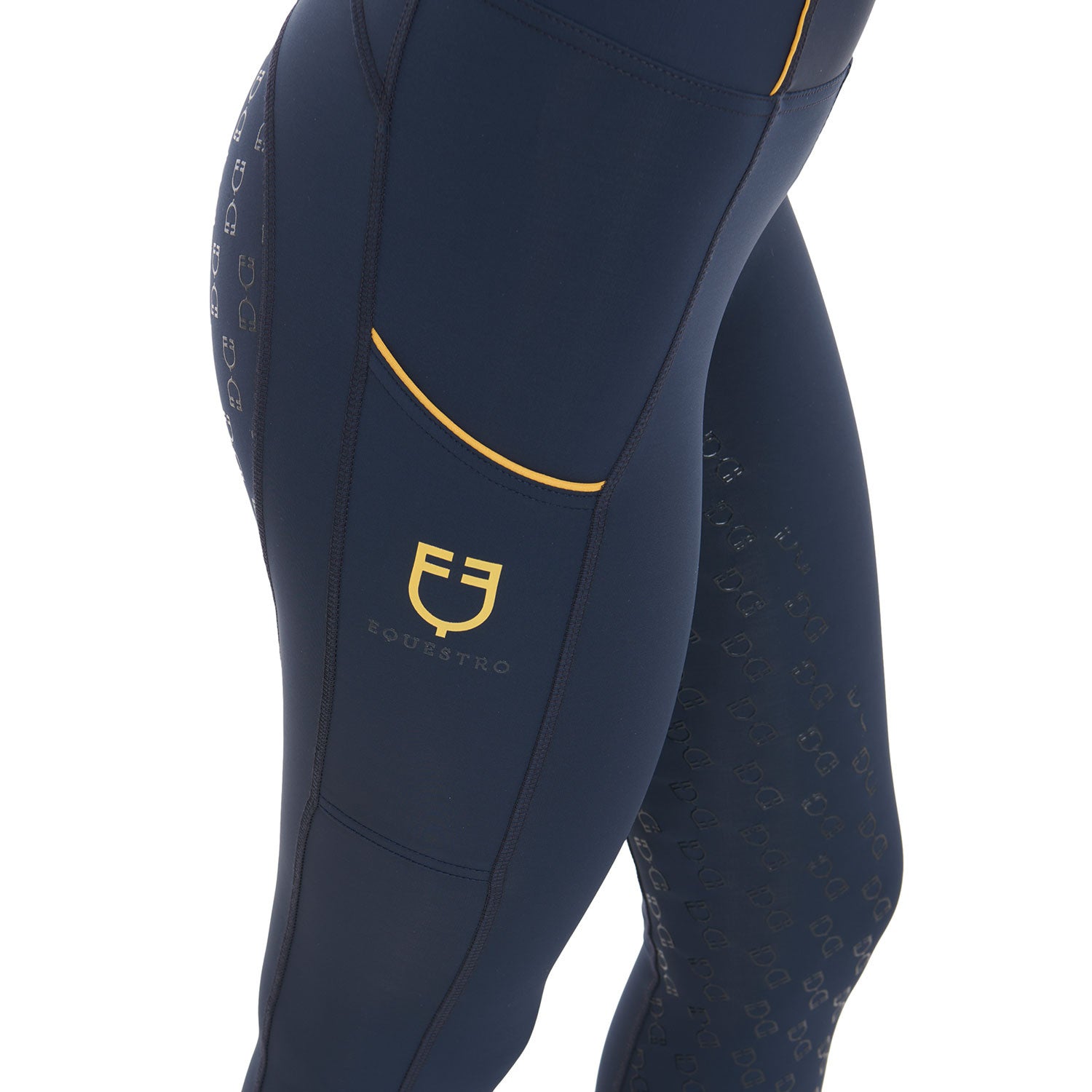Leggings de mujer slim fit full grip Equestro - Azul marino