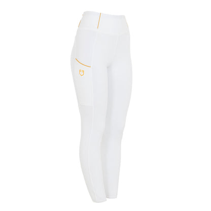 Leggings de mujer slim fit full grip Equestro - Blanco