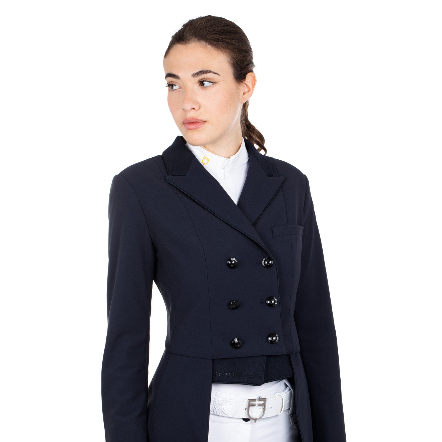 Frac de mujer de concurso en tejido técnico Equestro - Azul marino