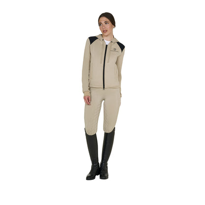 Sudadera corta de mujer con capucha Equestro - Oxford Tan