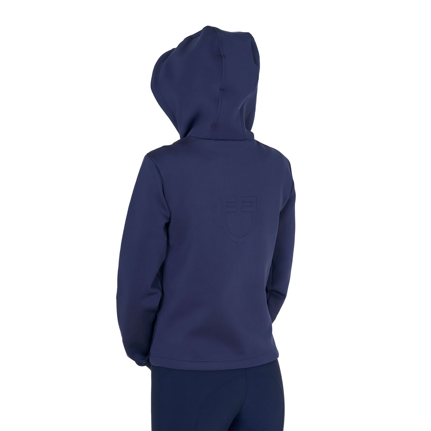 Sudadera corta de mujer con capucha Equestro - Navy Blazer