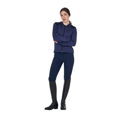 Sudadera corta de mujer con capucha Equestro - Navy Blazer