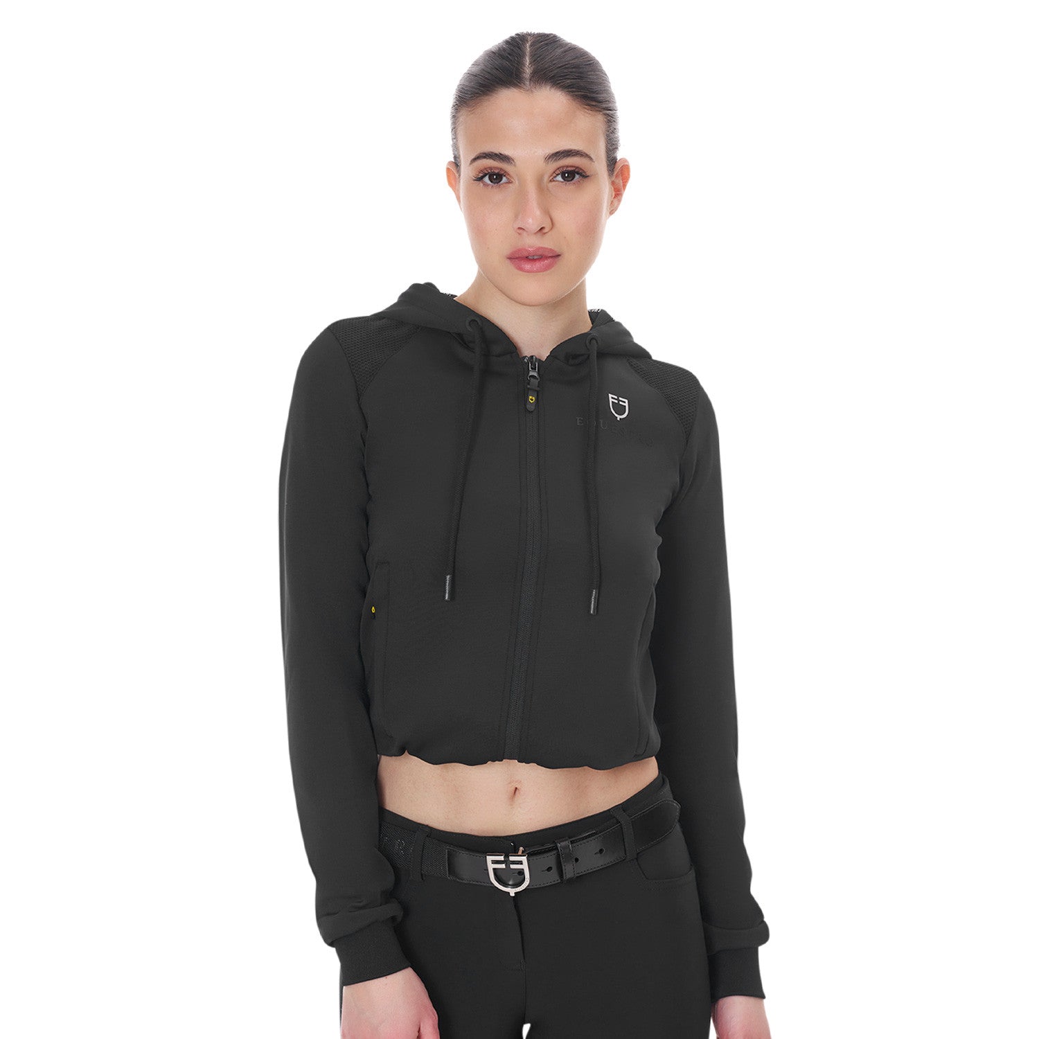 Sudadera corta de mujer con capucha Equestro