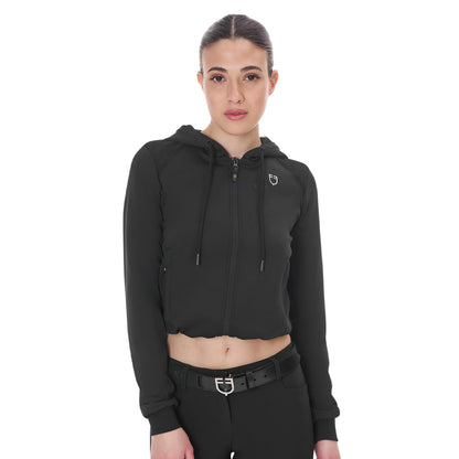 Sudadera corta de mujer con capucha Equestro