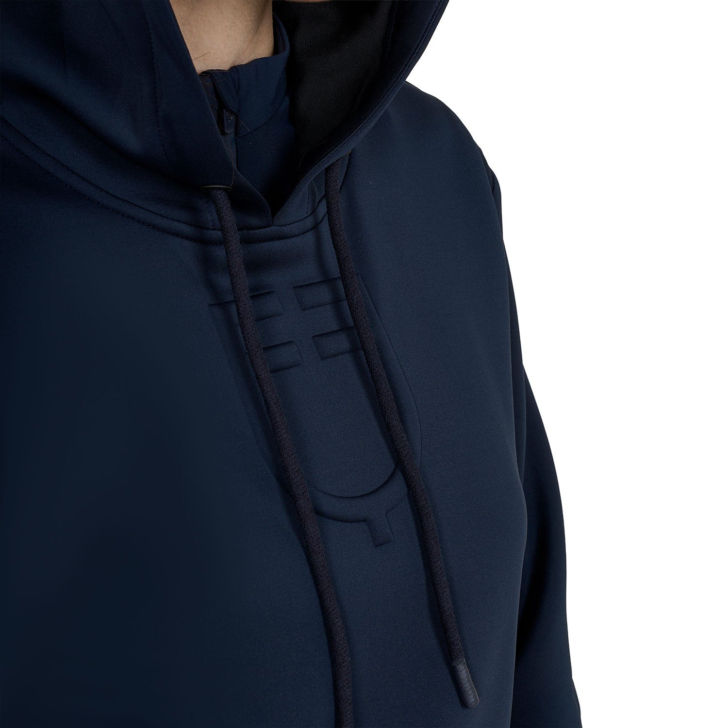 Sudadera mujer cut out con capucha Equestro - Navy Blazer