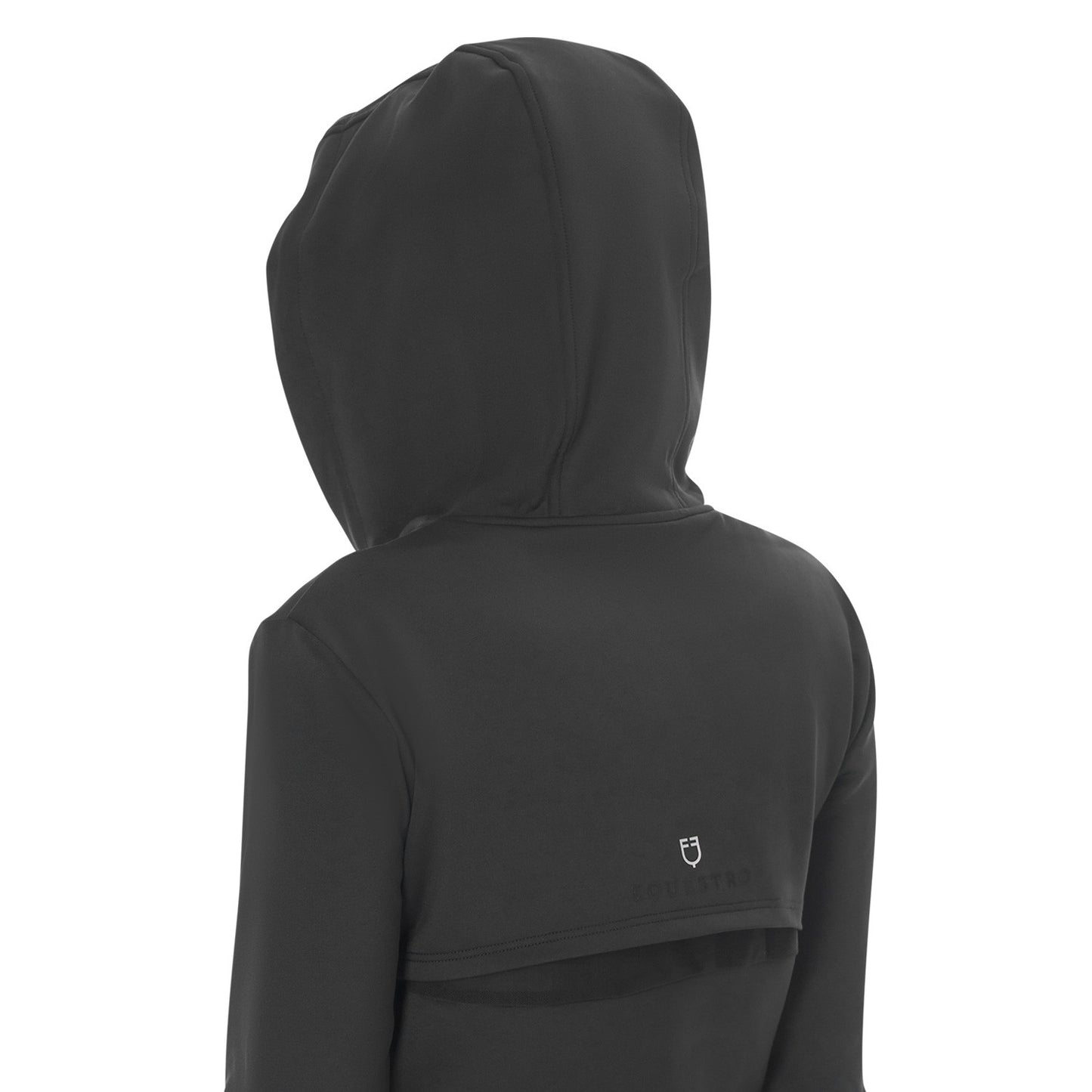 Sudadera mujer cut out con capucha Equestro - Negro