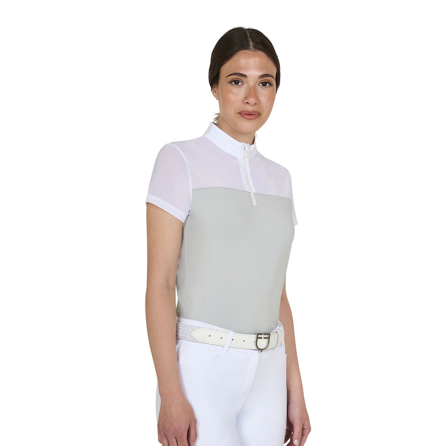 Polo de mujer de entrenamiento en malla Equestro - Harbor Mist