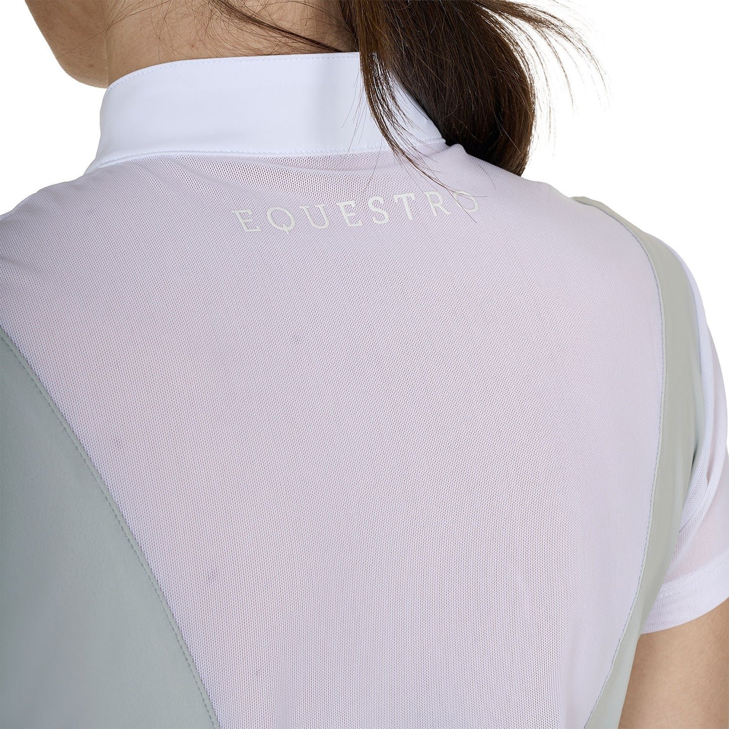Polo de mujer de entrenamiento en malla Equestro - Harbor Mist