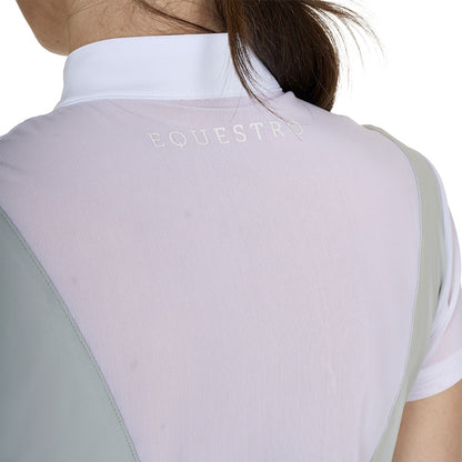 Polo de mujer de entrenamiento en malla Equestro - Harbor Mist