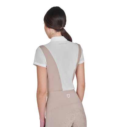 Polo de mujer de entrenamiento en malla Equestro - Oxford Tan