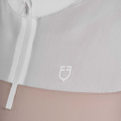 Polo de mujer de entrenamiento en malla Equestro - Oxford Tan