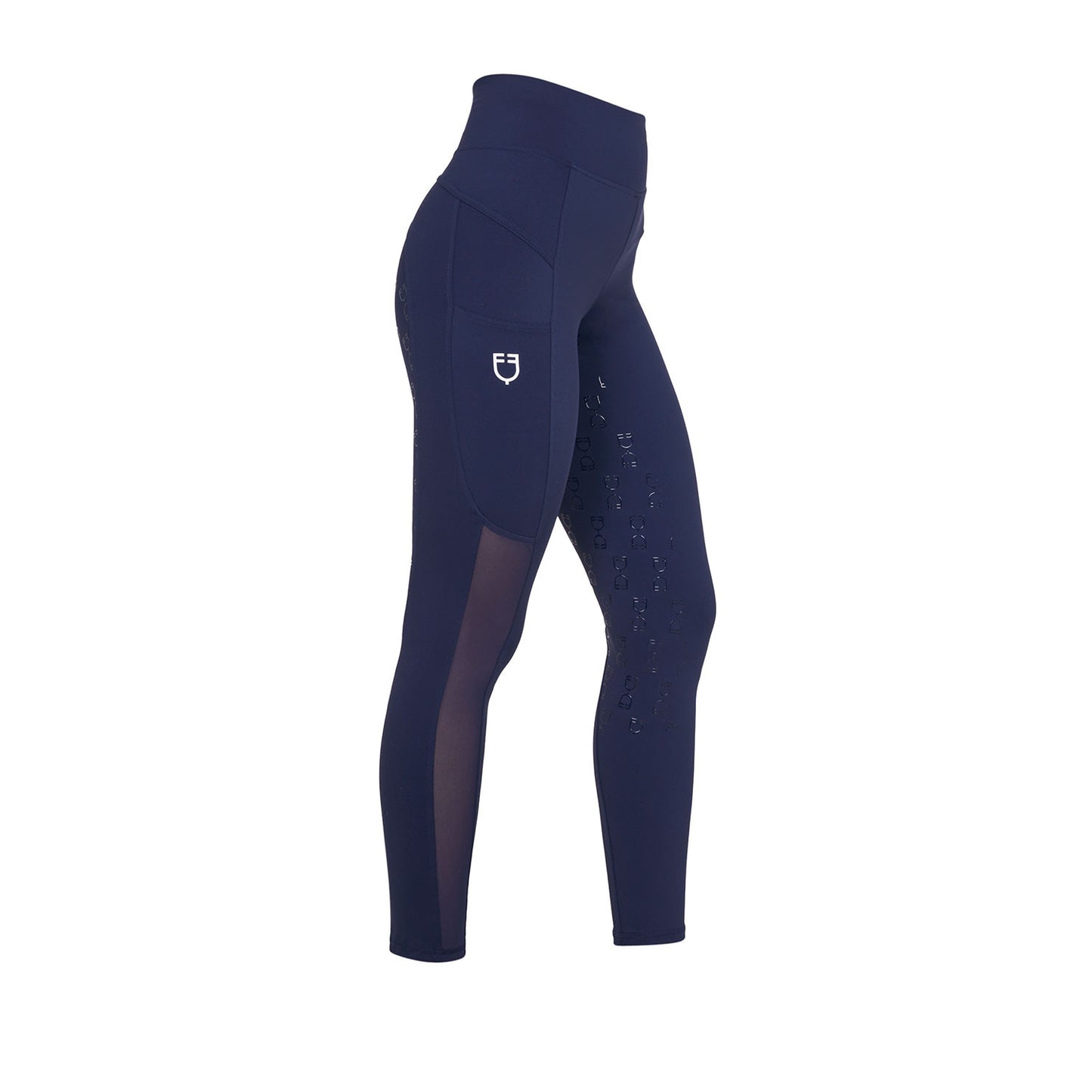 Leggings de mujer slim fit con inserciones de micro mesh Equestro - Navy Blazer