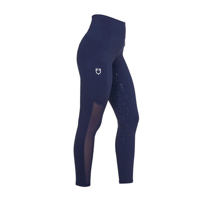 Leggings de mujer slim fit con inserciones de micro mesh Equestro - Navy Blazer