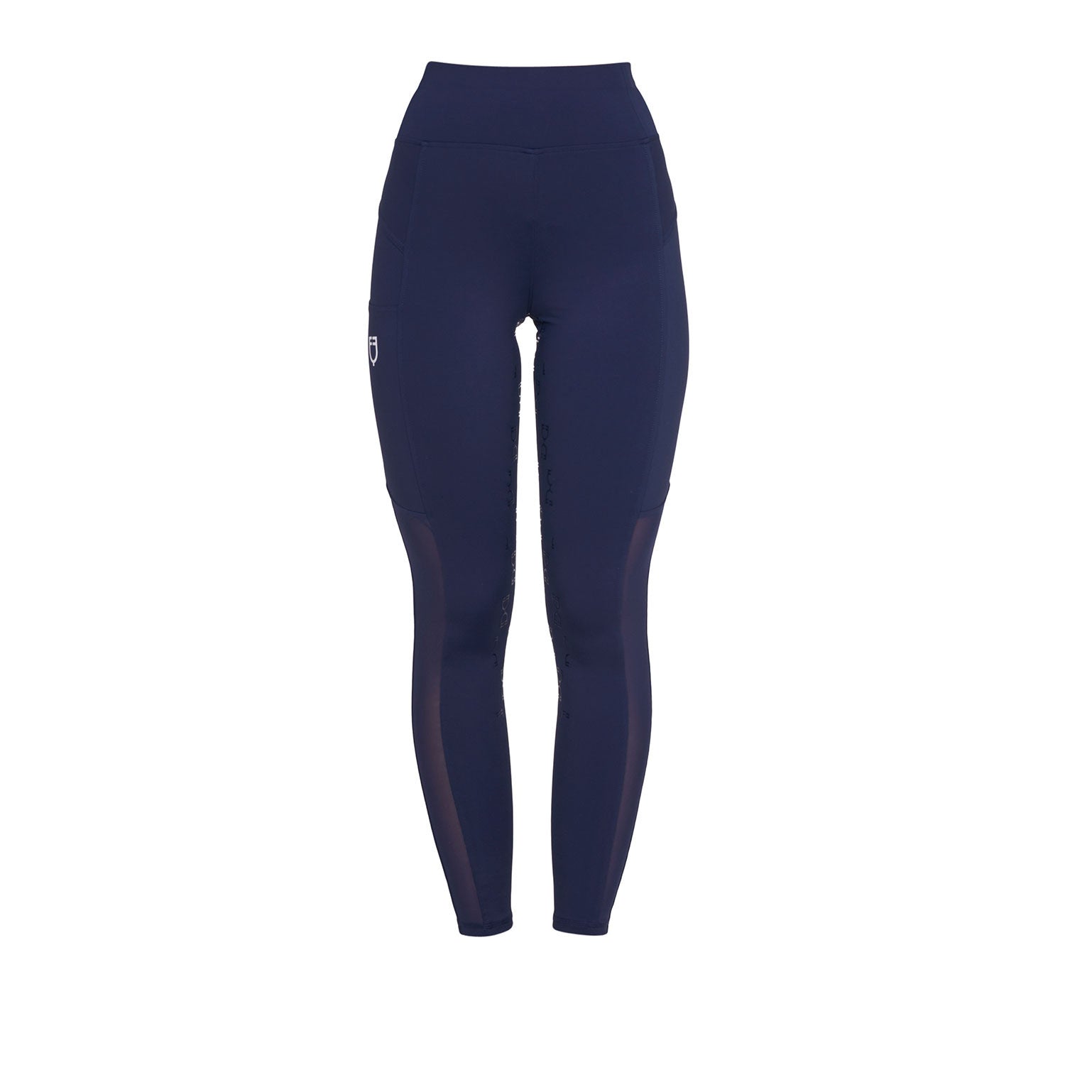Leggings de mujer slim fit con inserciones de micro mesh Equestro - Navy Blazer