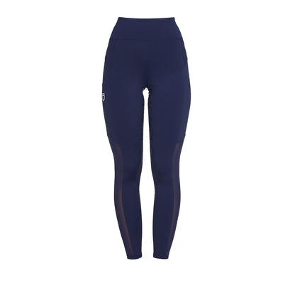 Leggings de mujer slim fit con inserciones de micro mesh Equestro - Navy Blazer