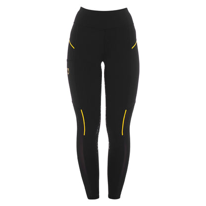 Leggings de mujer slim fit con inserciones de micro mesh Equestro - Negro