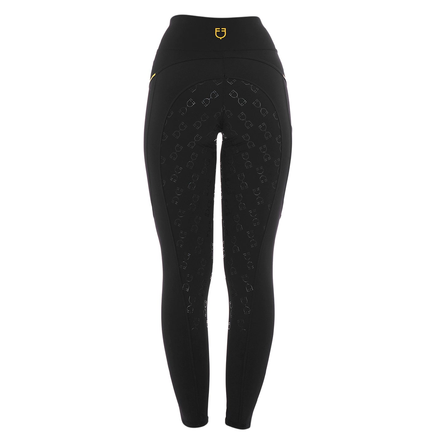 Leggings de mujer slim fit con inserciones de micro mesh Equestro - Negro