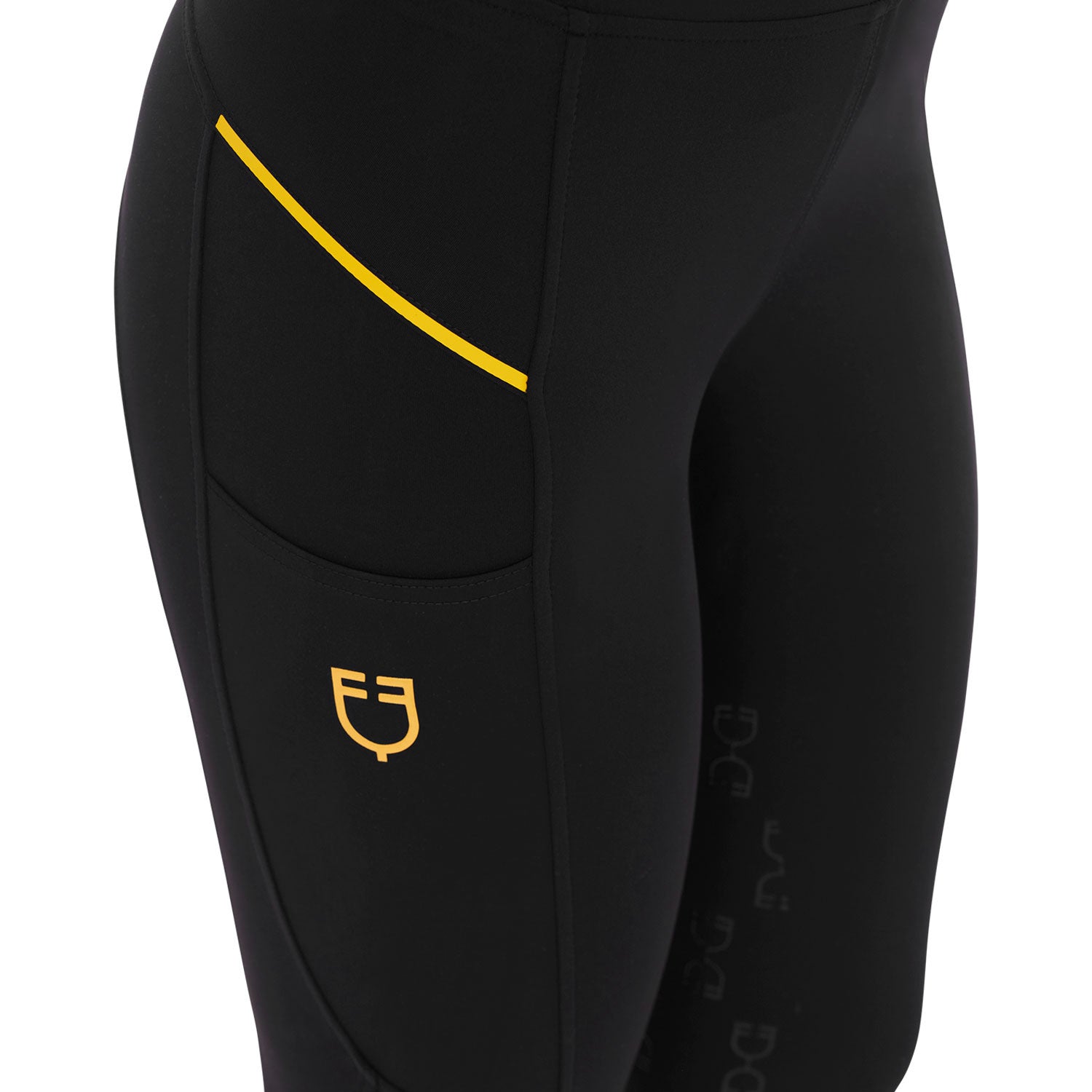 Leggings de mujer slim fit con inserciones de micro mesh Equestro - Negro