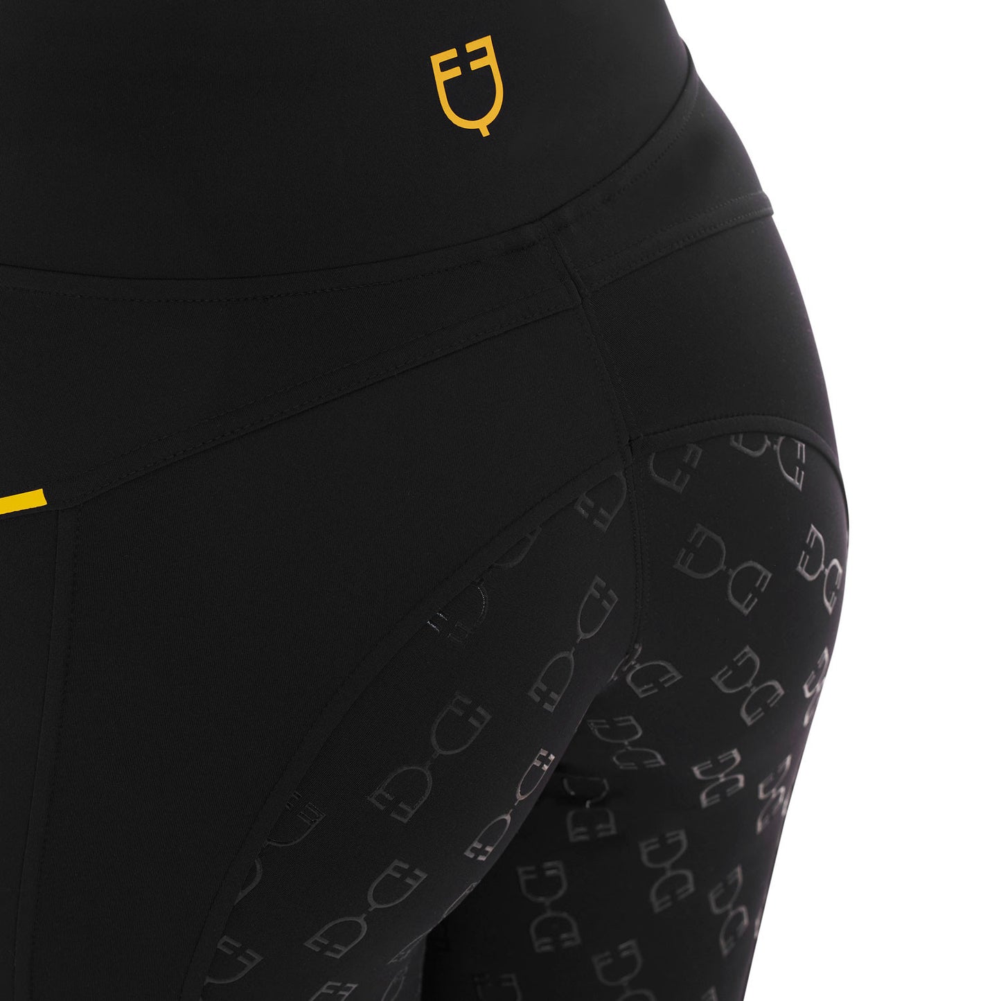 Leggings de mujer slim fit con inserciones de micro mesh Equestro - Negro