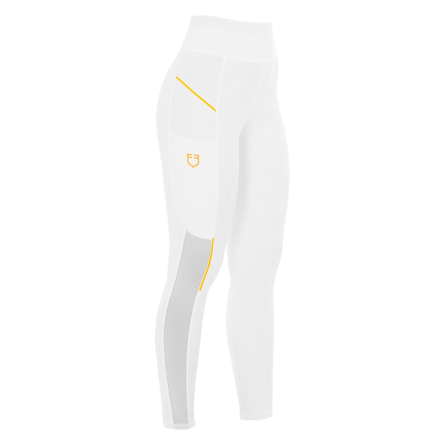 Leggings de mujer slim fit con inserciones de micro mesh Equestro - Blanco