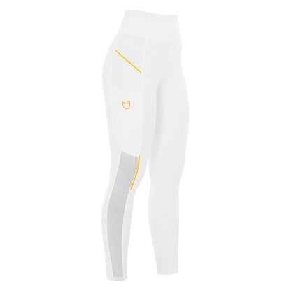 Leggings de mujer slim fit con inserciones de micro mesh Equestro - Blanco
