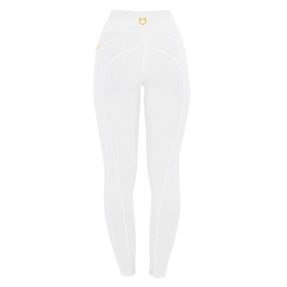 Leggings de mujer slim fit con inserciones de micro mesh Equestro - Blanco