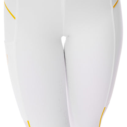 Leggings de mujer slim fit con inserciones de micro mesh Equestro - Blanco