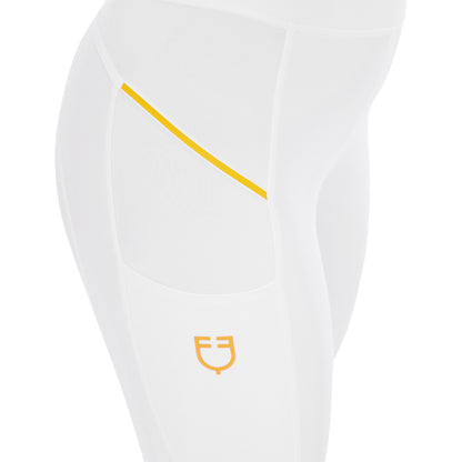 Leggings de mujer slim fit con inserciones de micro mesh Equestro - Blanco