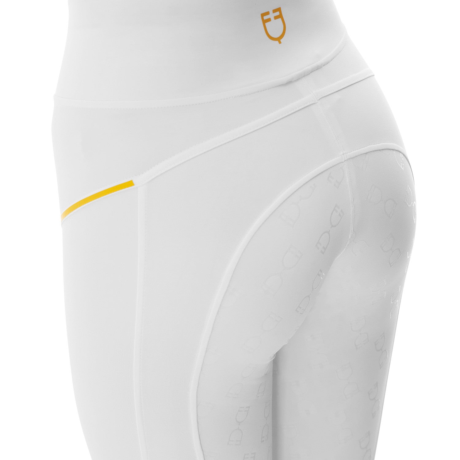 Leggings de mujer slim fit con inserciones de micro mesh Equestro - Blanco