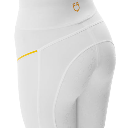 Leggings de mujer slim fit con inserciones de micro mesh Equestro - Blanco