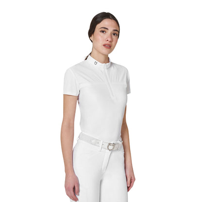 Polo concurso mujer Equestro Ridertechnology tejido perforado - Blanco