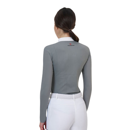 Polo concurso mujer Equestro Ridertechnology manga larga y cremallera - Mockingbird