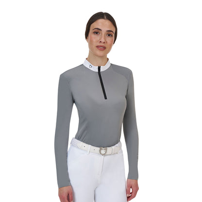 Polo concurso mujer Equestro Ridertechnology manga larga y cremallera - Mockingbird
