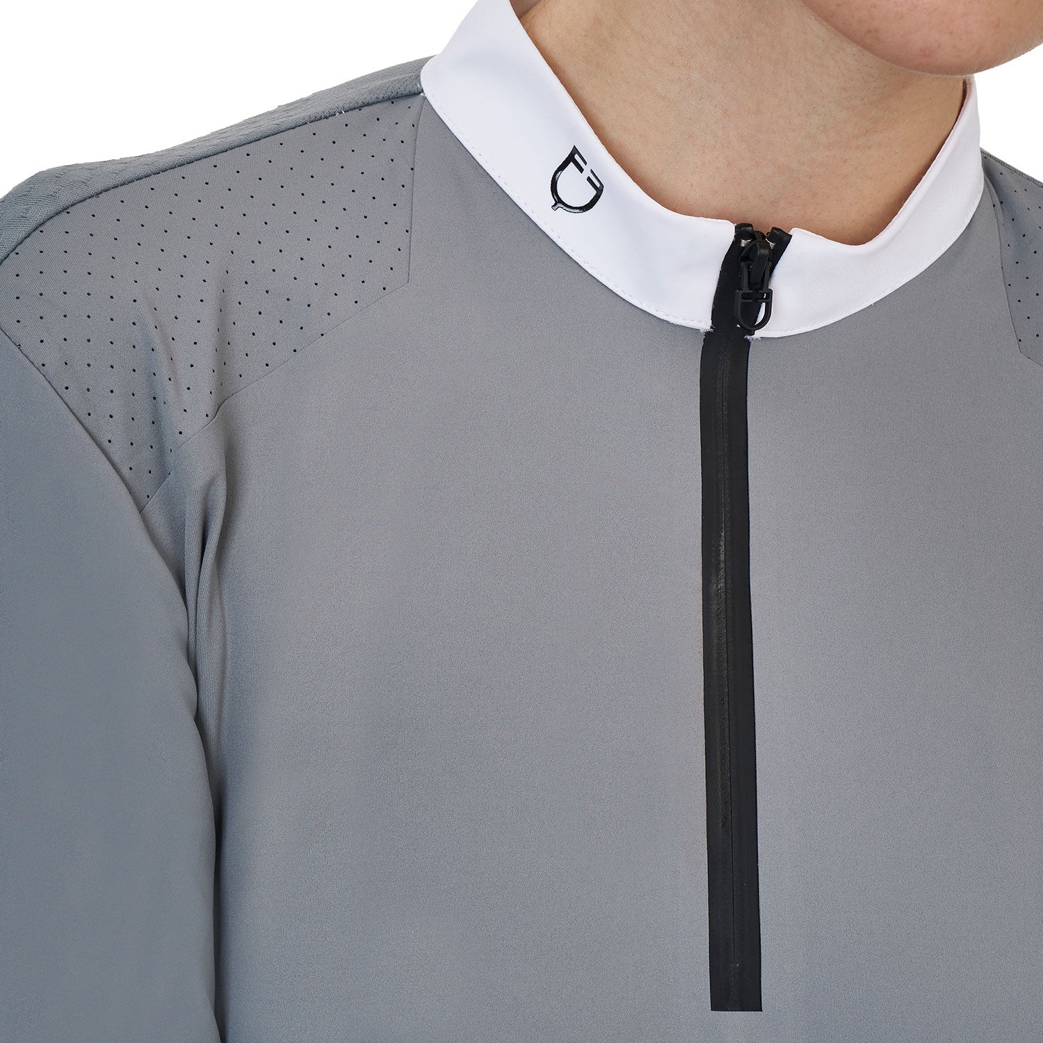 Polo concurso mujer Equestro Ridertechnology manga larga y cremallera - Mockingbird