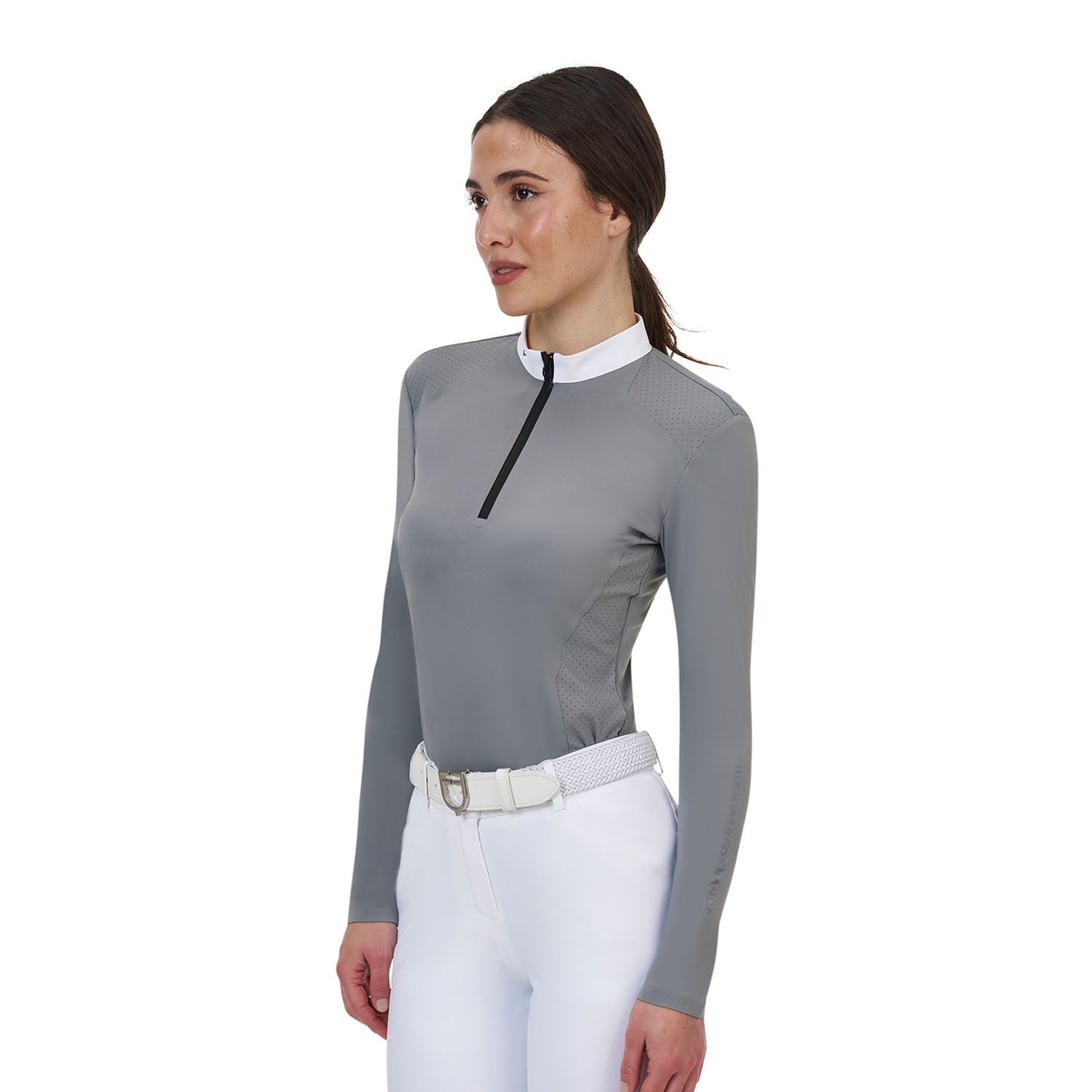 Polo concurso mujer Equestro Ridertechnology manga larga y cremallera - Mockingbird