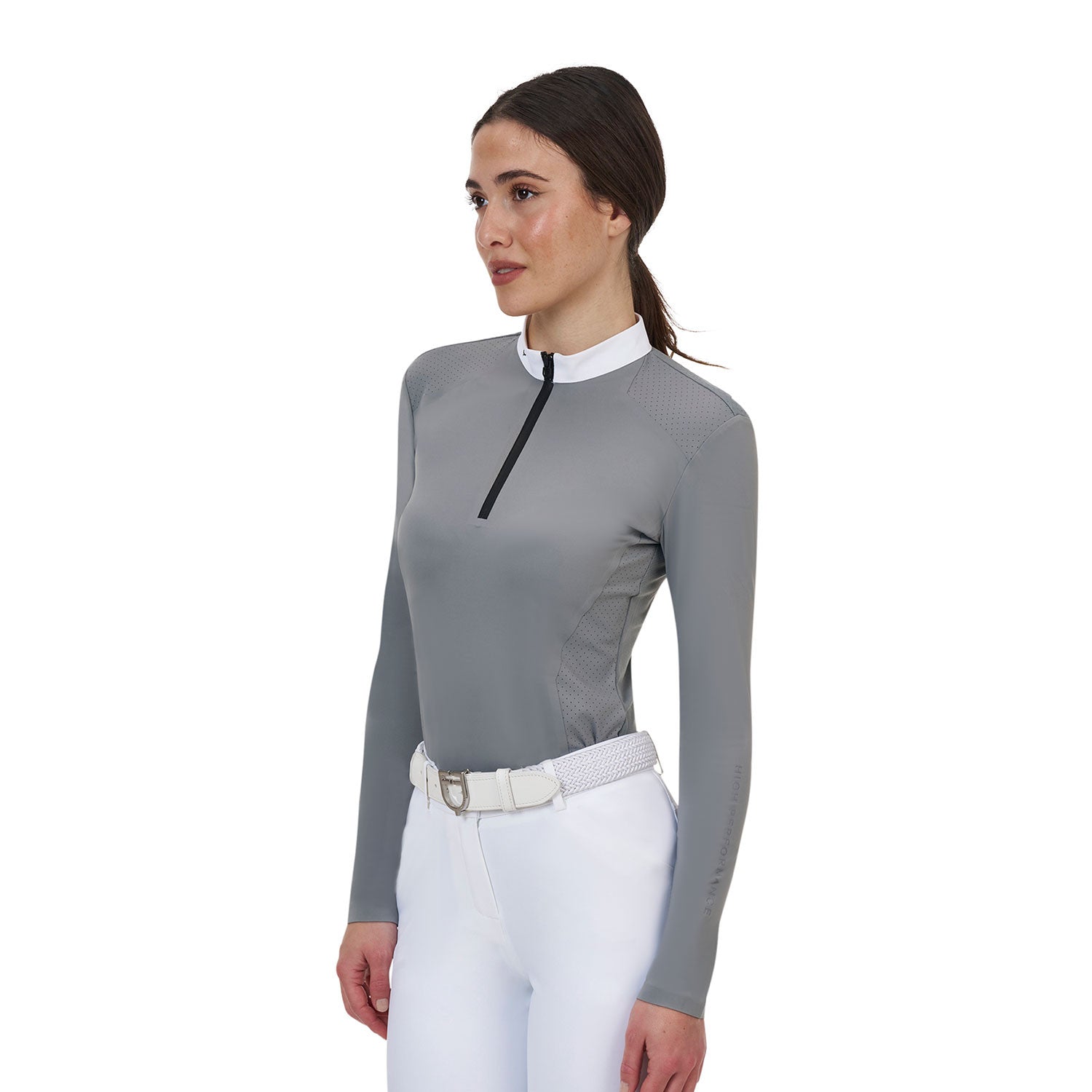 Polo concurso mujer Equestro Ridertechnology manga larga y cremallera - Mockingbird