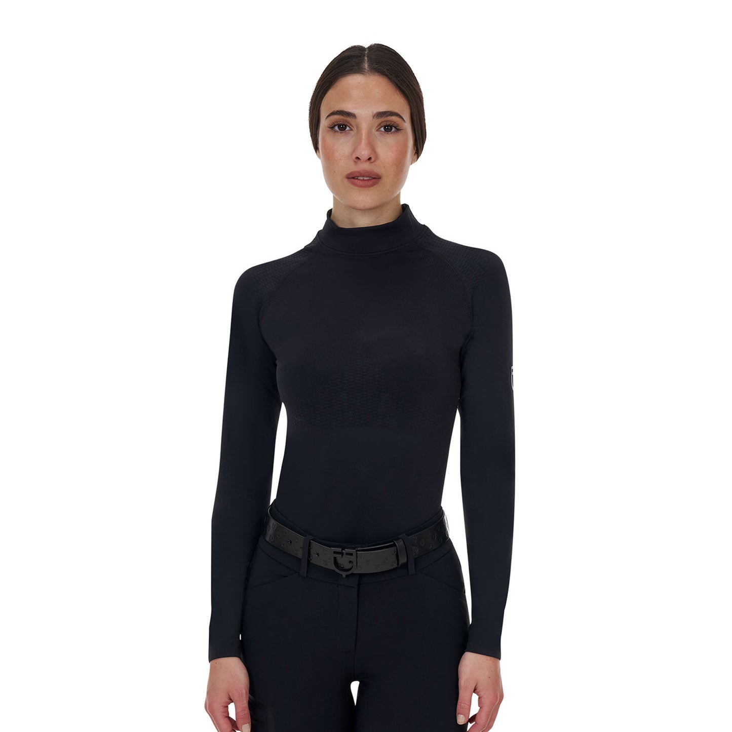 Capa base mujer Equestro Ridertechnology manga larga - Negro