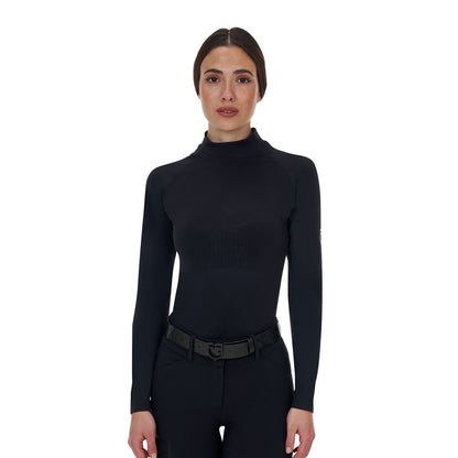 Capa base mujer Equestro Ridertechnology manga larga - Negro
