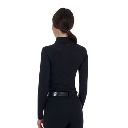 Capa base mujer Equestro Ridertechnology manga larga - Negro