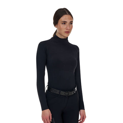 Capa base mujer Equestro Ridertechnology manga larga - Negro