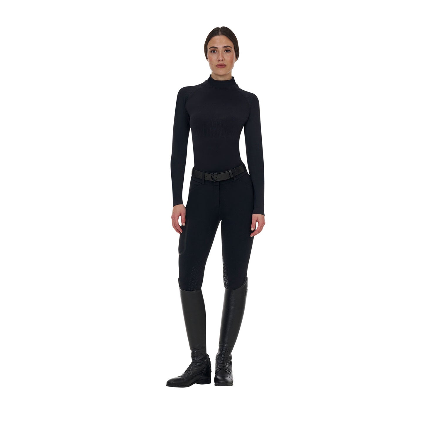 Capa base mujer Equestro Ridertechnology manga larga - Negro