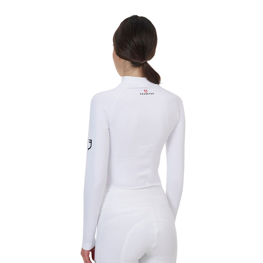 Capa base mujer Equestro Ridertechnology manga larga - Blanco