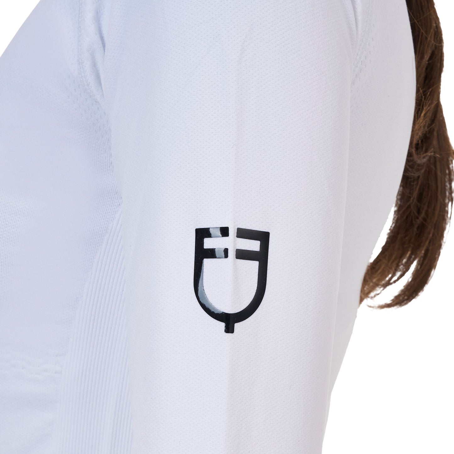 Capa base mujer Equestro Ridertechnology manga larga - Blanco