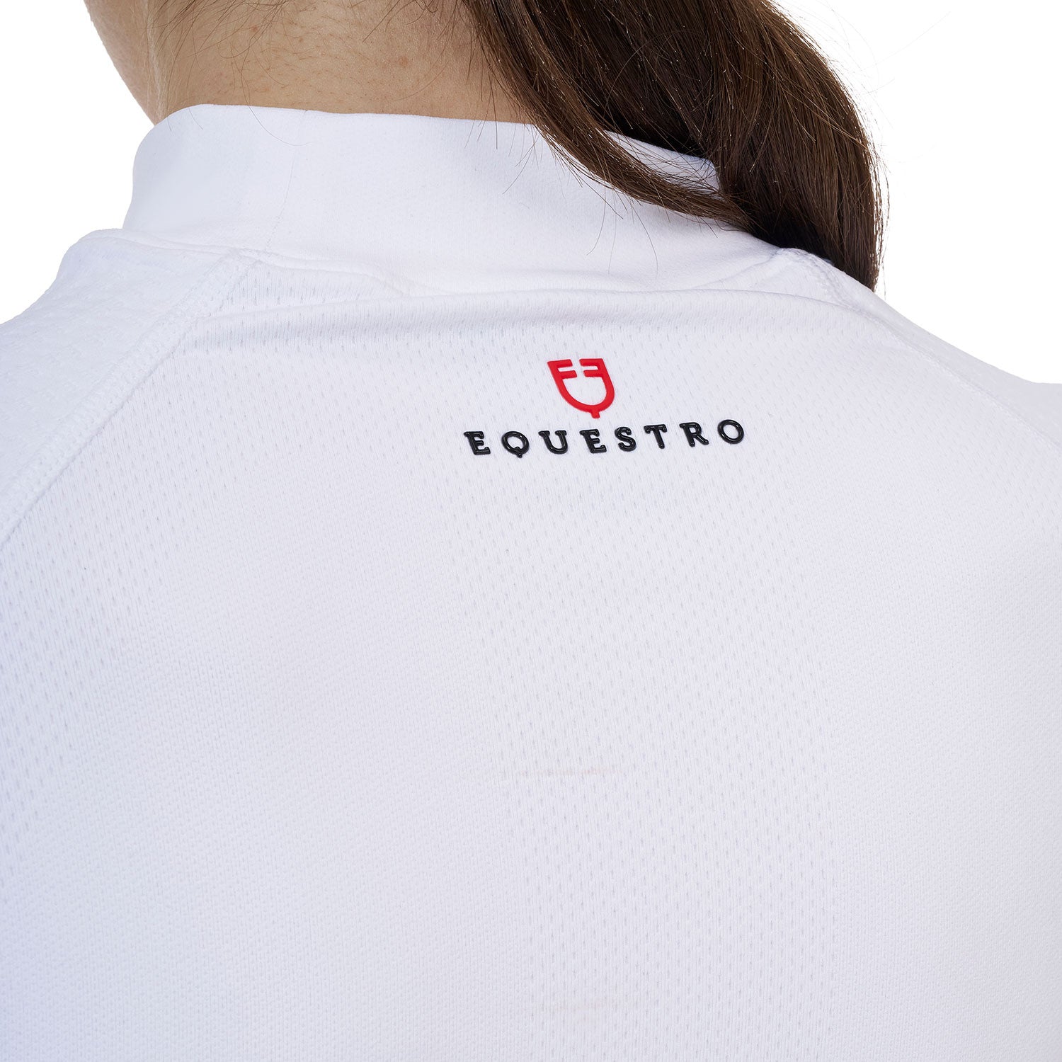Capa base mujer Equestro Ridertechnology manga larga - Blanco