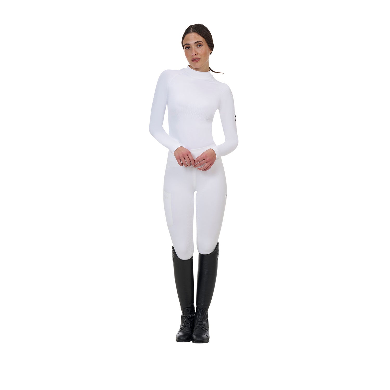 Capa base mujer Equestro Ridertechnology manga larga - Blanco