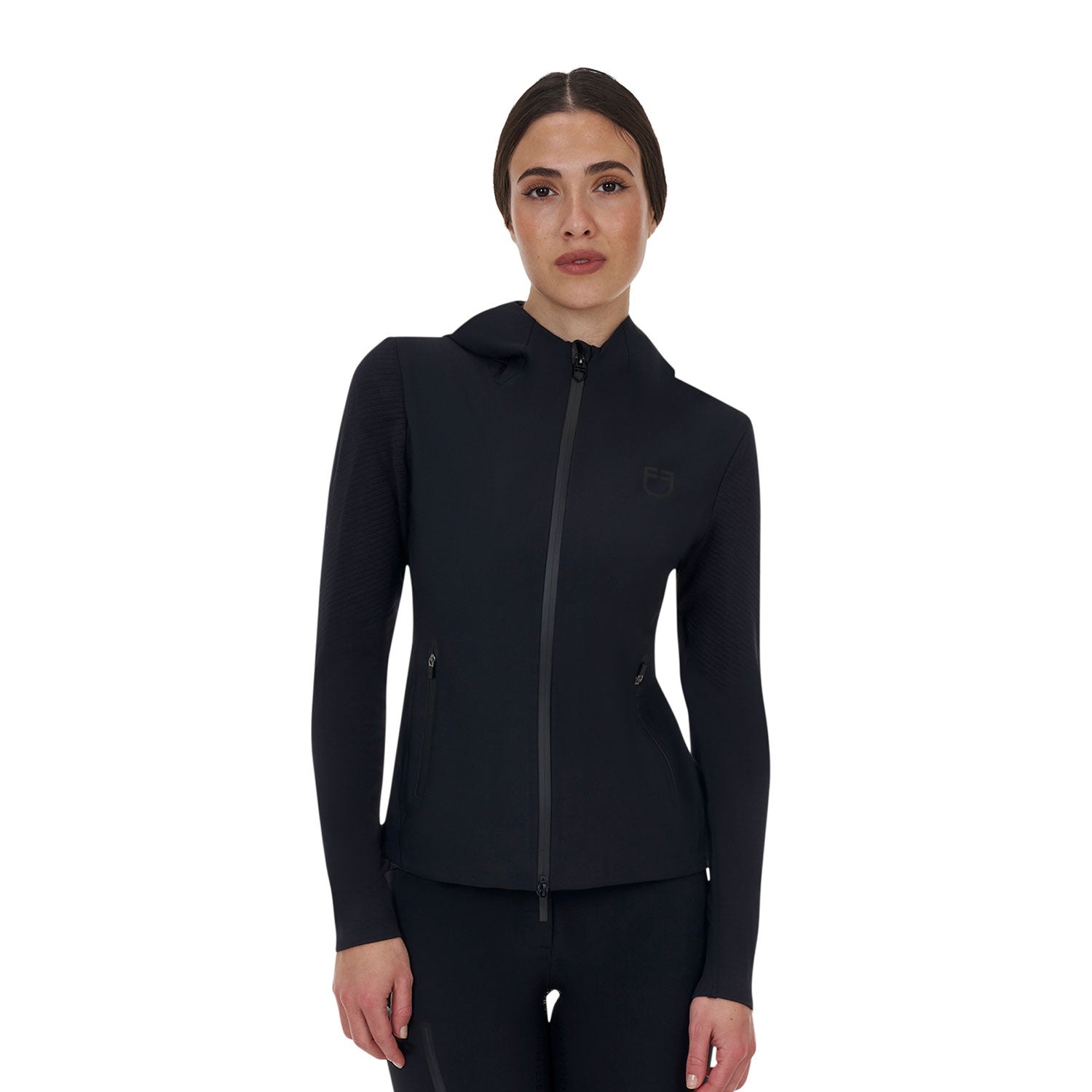 Sudadera técnica de mujer Equestro Ridertechnology con capucha